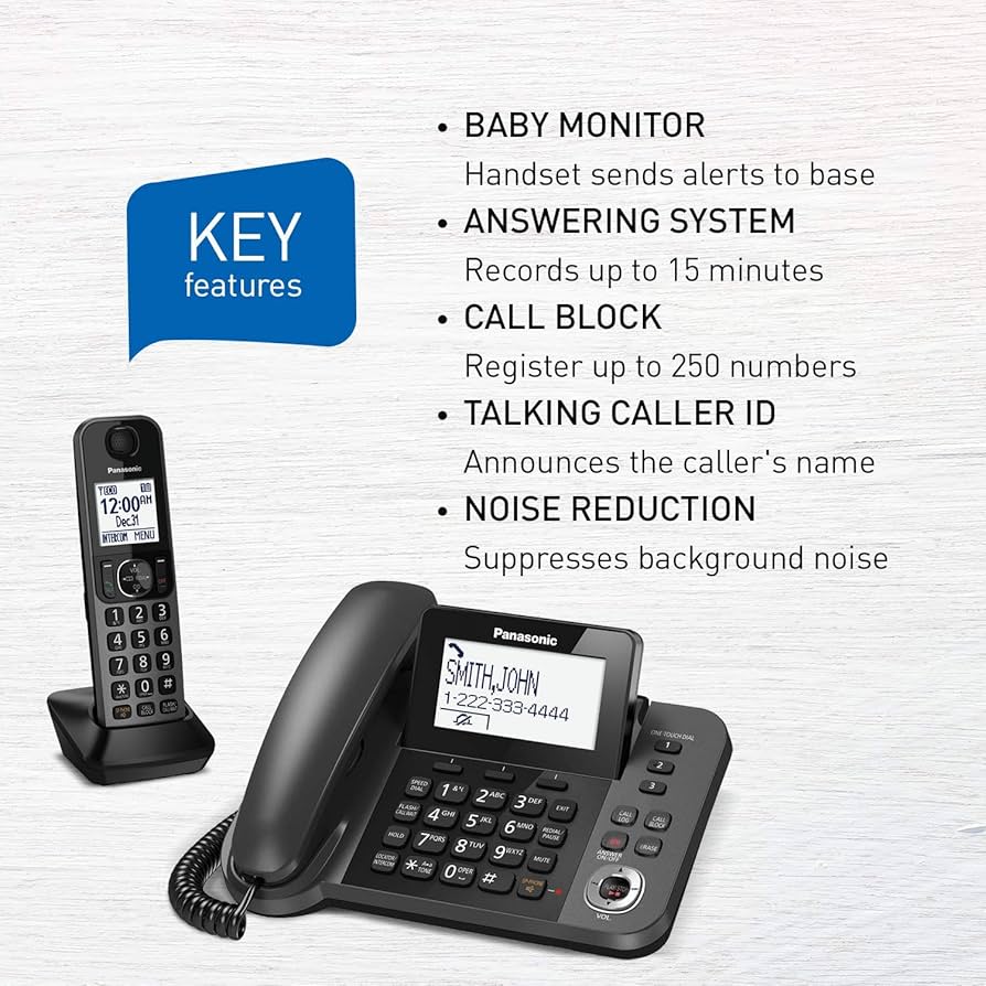 KON　Panasonic Panasonic DECT 6.0 2-in-1 Corded/Cordless Phone with